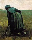 Vincent van Gogh Peasant Woman Digging painting
